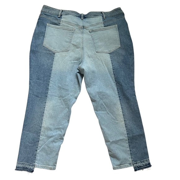 Lane Bryant Colorblock High Rise Straight Jeans – Size 24, Frayed Hem - Picture 4 of 7